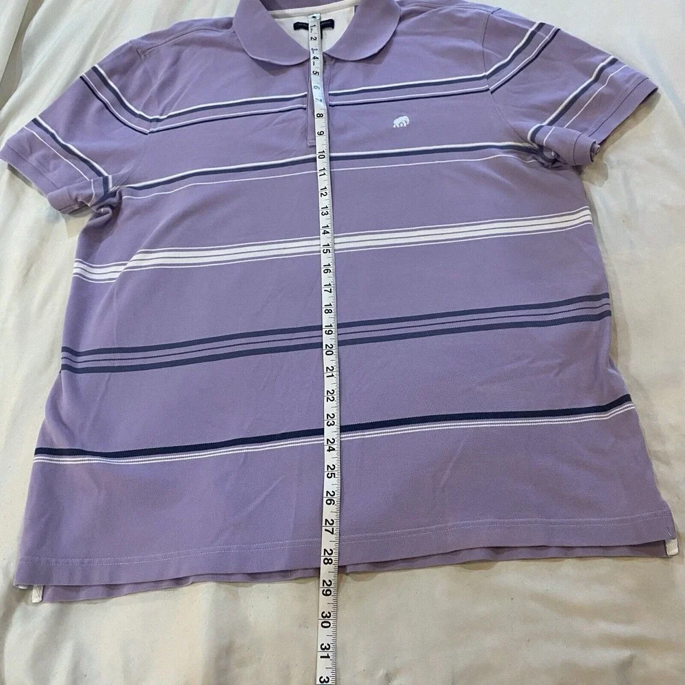 Banana Republic Mens Short Sleeve Polo Purple‎ Size XL Elephant Logo  Spring